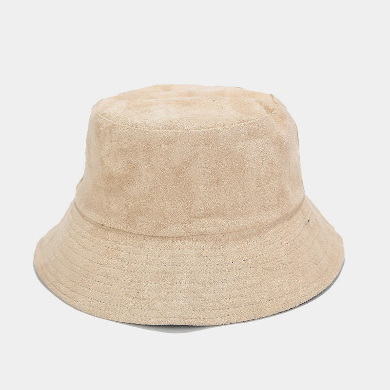 قبعة دلو من الجلد المدبوغ BK00077 بلون خالص