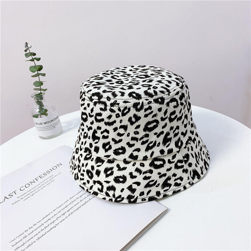 BK00033 ليوبارد طباعة عارضة قبعة دلو واقية من الشمس متعددة الاستخدامات