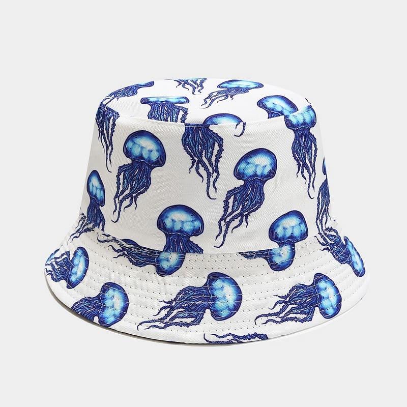 قبعة دلو بوجهين بطبعة حيوانات بحرية BK00072