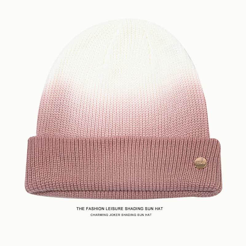 H00009 قبعة منسوجة متدرجة صبغ التعادل في الخريف والشتاء